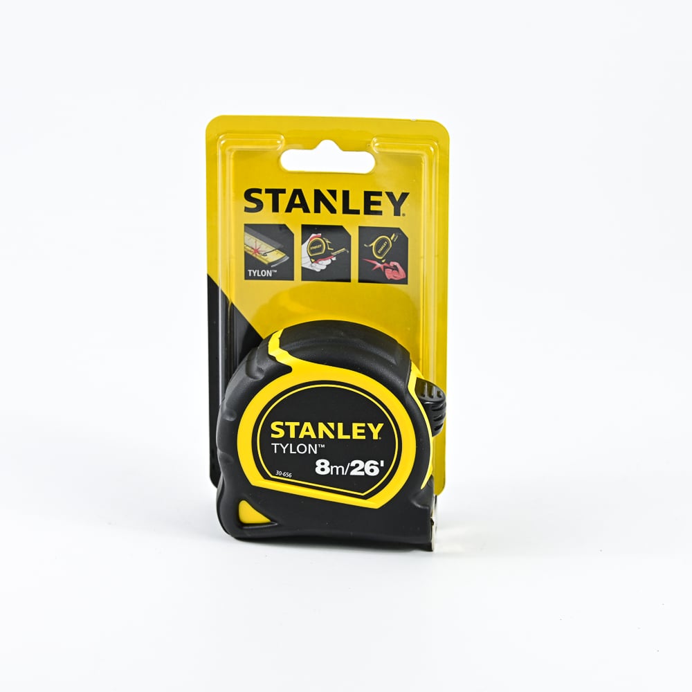 SKI - สกี จำหน่ายสินค้าหลากหลาย และคุณภาพดี | STANLEY 30-656N-20-159 ตลับเมตรพลาสติกสีดำ-เหลือง 8 ม. Tylon Tape (SPE)